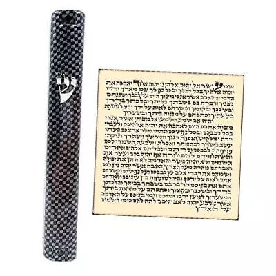 Waterproof Jewish MEZUZAH CASE With Scroll 3D Metal Painted Design Squares • $20.14