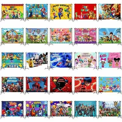 All Themed Backdrop Birthday Party Supplies Wall Banners Party Photo Background • £11.99