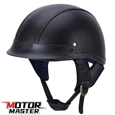 Lightest Motorcycle DOT Half Helmet German Helmet Cap For Harley Cruiser Chopper • $29.02