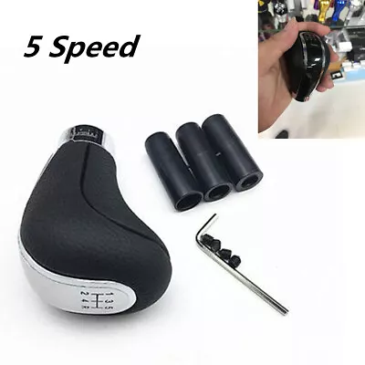 New 5 Speed PU Leather Manual Car Gear Shift Knob Shifter Stick Lever＋3 Adapter • $21.90