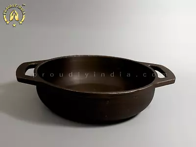 ProudlyIndia Cast Iron Kadai Frying Pan Cooking Utensils Iron WokIron Kadhai • $175