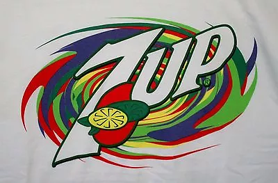 Rare Vintage 2000's Green Swirl 7up Brand Soda Advertising T-Shirt NOS New SZ XL • $27.99