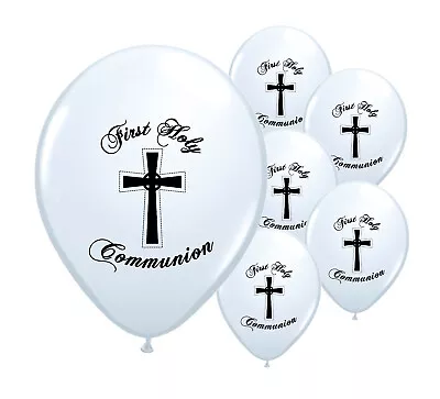 10 X WHITE FIRST HOLY COMMUNION 12  Helium Balloons Party Decorations  (PA) • £2.99