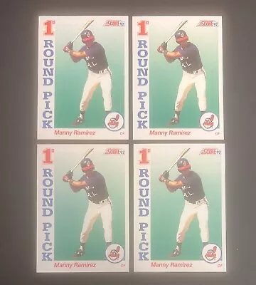 (4) Manny Ramirez 1992 Score ROOKIE Lot #800 - Cleveland Indians  • $5
