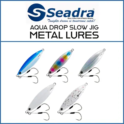 Seadra Aqua Drop Slow Jig Metal Lures | Saltwater Fishing Lures • £8.99