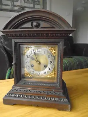 Antique Mantel Clock In Oak Case By Hamburg American Clock Company HAC In GWO • £245