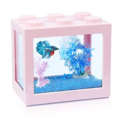 Tsxurepaw Small Betta Fish Tank Stackable Mini Fish Tank Aquarium Tank Kit ... • $38.67
