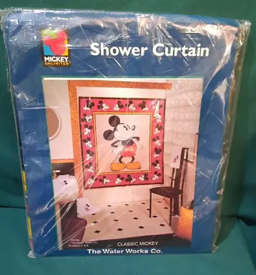 Disney Classic Mickey Mouse Shower Curtain Vinyl  NIP • $29.99