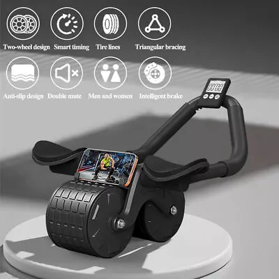 Automatic Rebound Abdominal Wheel Ab Roller Wheel With Elbow Support LCD Gym • $29.89