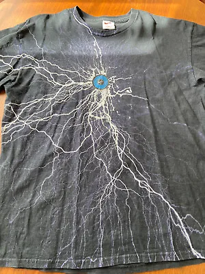 Vtg Nike Shirt Swoosh Lightning All Over Print White Tag USA Made Sz XL Vintage • $420.69