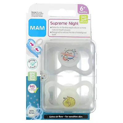 Supreme Night Pacifier 6+ Months Clear 2 Count • $15.90