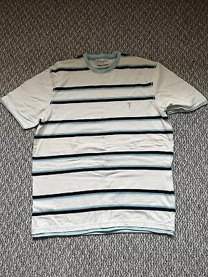 Yves Saint Laurent Men's Horizontal Striped Y2K 90s T-Shirt Size Medium • £0.99