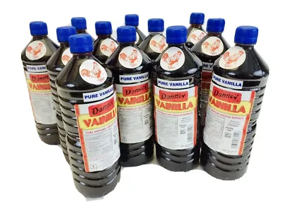 12 X Dark Danncy Pure Mexican Vanilla Extract 33oz 1L Plastic Bottle From Mexico • $94.95