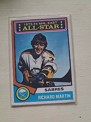 1974-75 O-Pee-Chee Richard Martin All-Star Hockey Card #127 Buffalo Sabres • $0.55