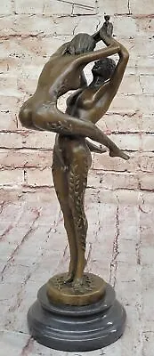 Art Deco Sculpture Abstract Modern Dance Couple Dancer Nude Bronze Statue  • $239.40