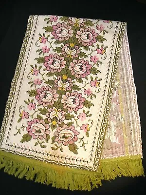 Lovely Antique/Vintage Table Cover In Greens & Pinks From The Netherlands • $34.99