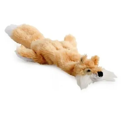 Ancol Dog Toy Mini Floppet Fox - Small Bite Puppy Unstuffed Comforter & Squeaker • £5.99