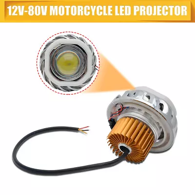 LED Motorcycle Headlight Projector Lens Angel Eye Halo Ring Devil Spot Fog Light • $25.26