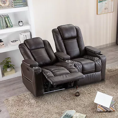 Electric Power Recliner Chair Home Theater Seat Sofa W/Power Headrest LED Lights • $419.99