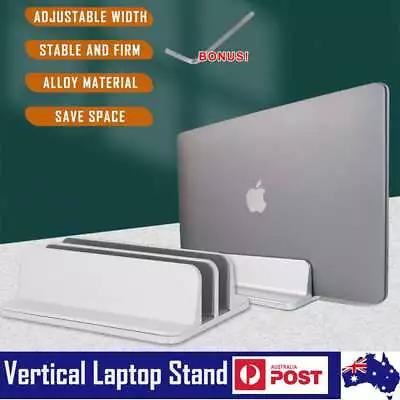 Aluminum Vertical Laptop Stand Desktop Holder Space Save For Macbook Pro IPad OZ • $17.99