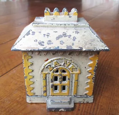 ANTIQUE J&E Stevens Cast Iron Crown BUILDING STILL BANK Vintage • $59.95