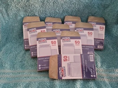 500 X SMALL PLAIN BROWN ENVELOPES DINNER MONEY WAGES COINS NOTES SEEDS 100x62mm • £14.59