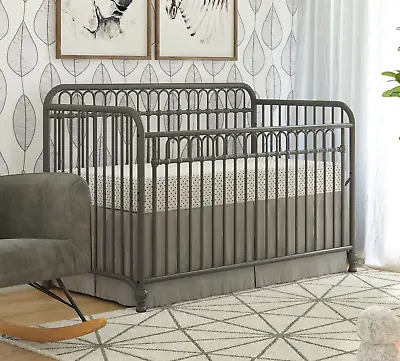 Cunas Para Bebes 3 En 1 Convertible Cama Para Niños Marco Modern Baby Crib Gray • $319.97