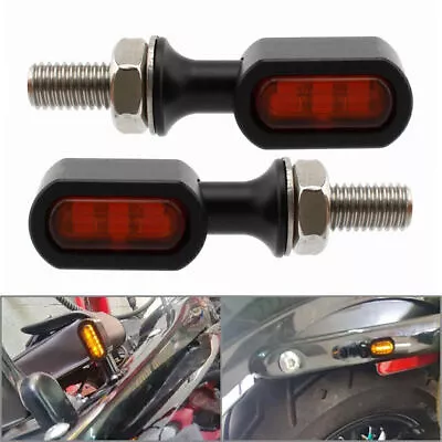 2X Mini Amber LED Motorcycle Micro Turn Signal Indicator Blinker For Harley Dyna • $26.65