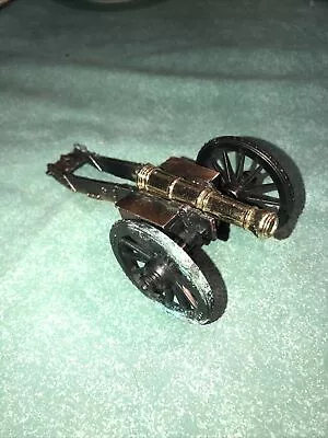 Cast Metal Miniature Brass Barrel Civil War Field Cannon Rotatable Wheels 3.5 L • $3.23