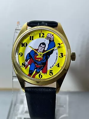 New Vintage 1977 Wind-up Dabs Superman Watch Perfect Conditiion • $79