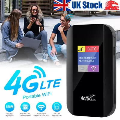 Unlocked 4G LTE Wireless WiFi Router Portable Mobile Broadband LCD MIFI Hotspot • £9.49