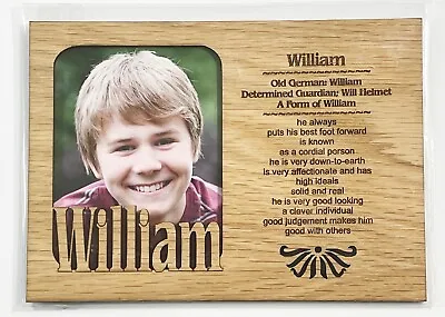 WILLIAM Personalized Name Profile Laser Engraved Wood Picture Frame Magnet • $10