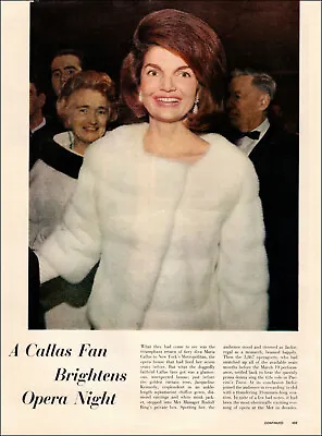 1962 Vintage Print Photo JACQUELINE KENNEDY At Met Opera Maria Callas 052520 • $8.50