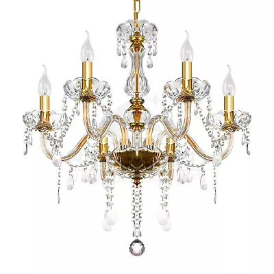 Modern Elegant Crystal Glass Chandelier Pendant Ceiling Lighting Fixture 6 Light • $64.99