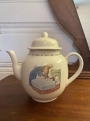 Vintage WEDGWOOD Beatrix Potter PETER RABBIT Full Size Porcelain Teapot • $40