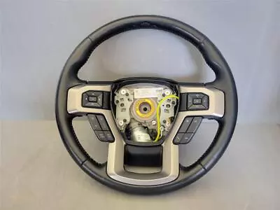 OEM 2017-2022 Ford F250 F350 King Ranch Black Leather Non Heated Steering Wheel • $275