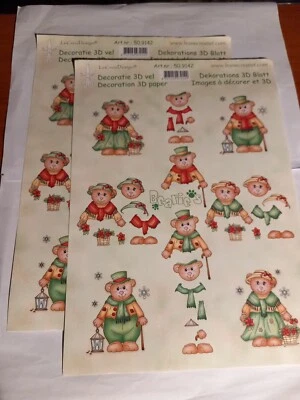 Pack Of 2  A4  Sheets . Decoupage Sheets Bearies Freepost U.K.  • £2.49