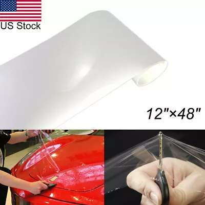 12 X48  Transparent Decal Wrap Sheet Car Bumper Hood Paint Protection Film Decal • $13.99