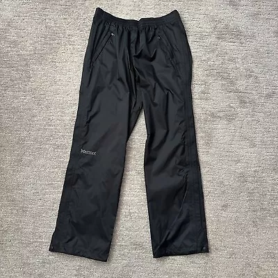 Marmot Pants Mens Medium Short Black Precip Eco Full-Zip Waterproof Hiking • $39.95