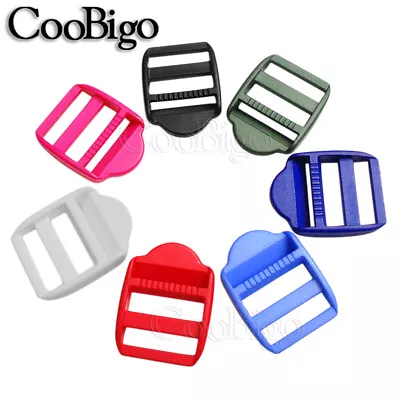 10X Colorful Plastic Ladder Lock Buckle Slider Adjust Fastener For 1 Inch Strap • £3.94