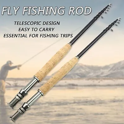 Portable Telescopic Fly Boat Fishing Rod Portable Carbon Trout Lure Tackle Rods • $33.83