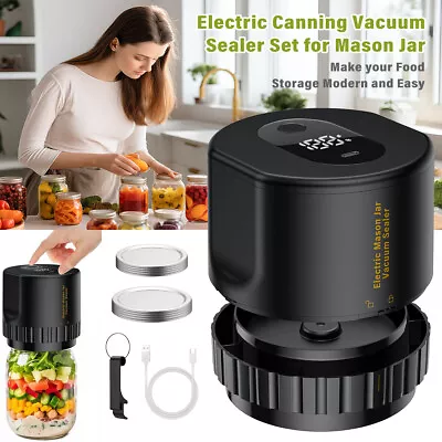 Electric Mason Jar Vacuum Sealer With Regular And Wide Jar Lids For Canning Jars • $5.99