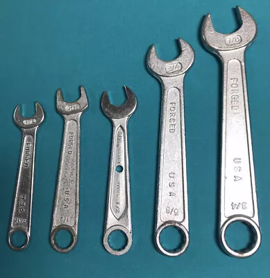 Vintage 5-Piece Combination Wrench Set FORGED IN USA • $11.99