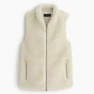 J. Crew Plush Fleece Sherpa Excursion Vest White Sz Small • $55