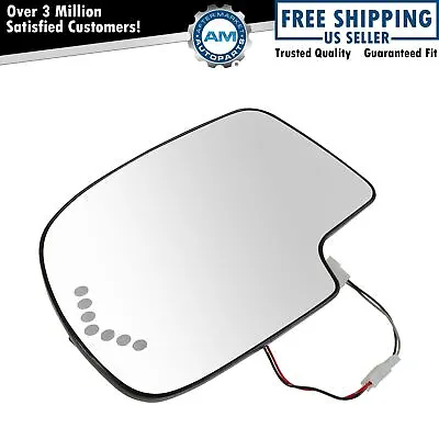 Heated Mirror Glass Turn Signal W/o Auto Dimming LH LF For Chevy GMC Cadillac • $27.51