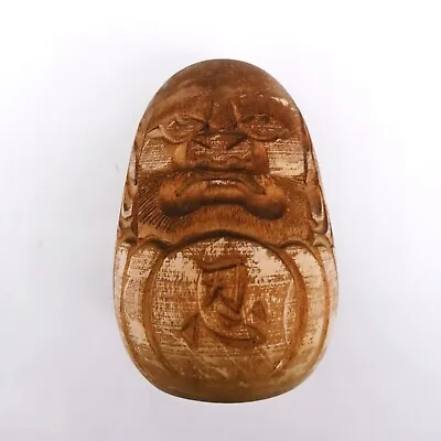 8.5cm Japanese Wooden DARUMA Doll Vintage Ornament Souvenir Interior OTA202 • £14.48