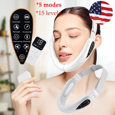 $21.95 • Buy LED V-Face Shaping Massager Electric Face Lifting Slimming Double Chin Removal
