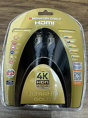 HDMI Monster Cable 4K HDR Ultra HD Gold Premium High Speed Ethernet 6 Ft. 1.82m • $15.99