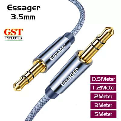 1/2x ESSAGER 3.5mm Male To Male Audio Cable AUX Cord Phone Car Stereo CD Radio • $6.17