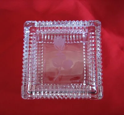 Marine Corps USMC Emblem Rose Crystal Glass Trinket Box W/ Lid • $18.95